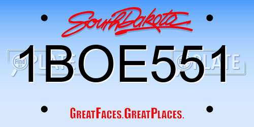 1BOE551 South Dakota License Plate