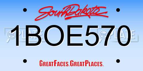 1BOE570 South Dakota License Plate