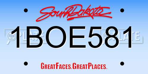 1BOE581 South Dakota License Plate