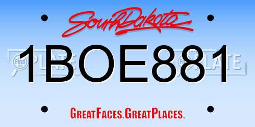 1BOE881 South Dakota License Plate