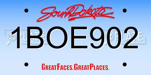 1BOE902 South Dakota License Plate