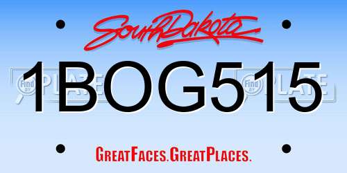 1BOG515 South Dakota License Plate