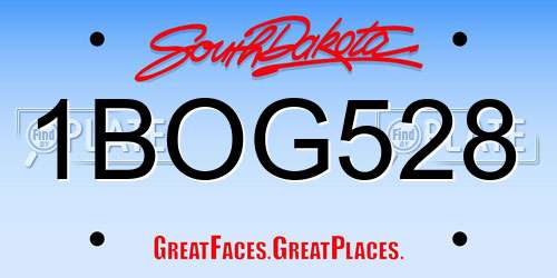 1BOG528 South Dakota License Plate