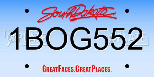 1BOG552 South Dakota License Plate