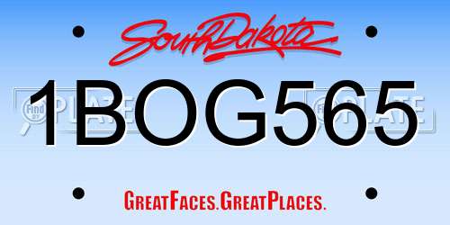 1BOG565 South Dakota License Plate