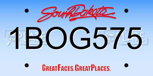 1BOG575 South Dakota License Plate