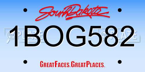 1BOG582 South Dakota License Plate
