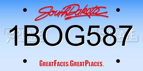 1BOG587 South Dakota License Plate