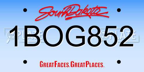 1BOG852 South Dakota License Plate