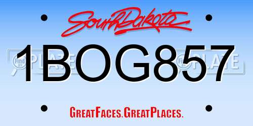 1BOG857 South Dakota License Plate