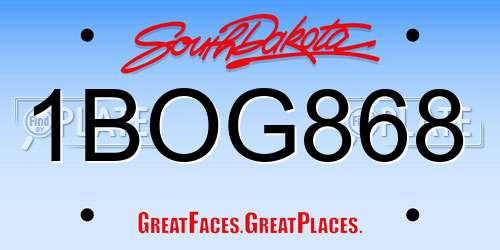 1BOG868 South Dakota License Plate