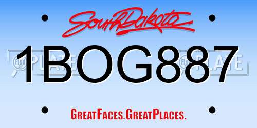 1BOG887 South Dakota License Plate