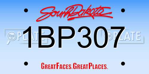 1BP307 South Dakota License Plate