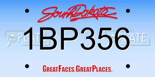 1BP356 South Dakota License Plate