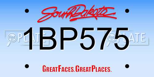 1BP575 South Dakota License Plate