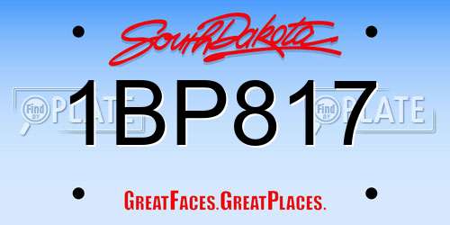 1BP817 South Dakota License Plate