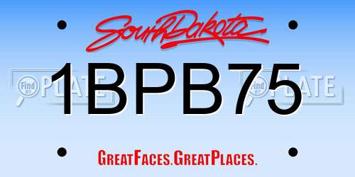 1BPB75 South Dakota License Plate