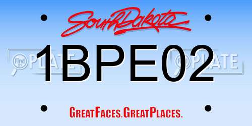 1BPE02 South Dakota License Plate