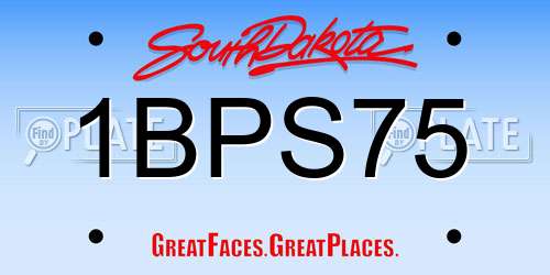 1BPS75 South Dakota License Plate