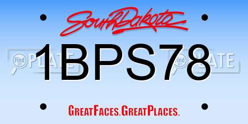 1BPS78 South Dakota License Plate