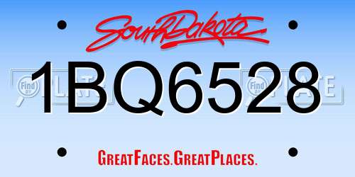 1BQ6528 South Dakota License Plate