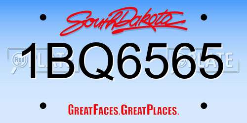 1BQ6565 South Dakota License Plate