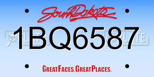 1BQ6587 South Dakota License Plate
