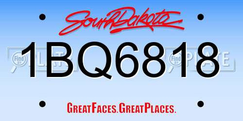 1BQ6818 South Dakota License Plate