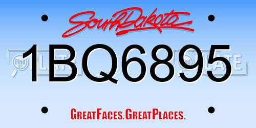 1BQ6895 South Dakota License Plate