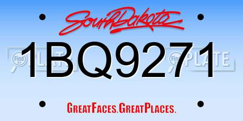 1BQ9271 South Dakota License Plate