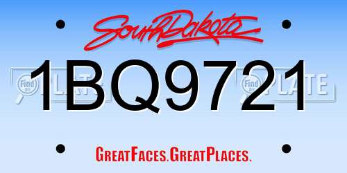 1BQ9721 South Dakota License Plate