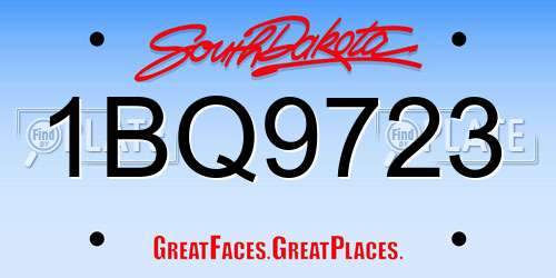 1BQ9723 South Dakota License Plate