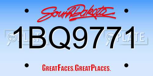 1BQ9771 South Dakota License Plate