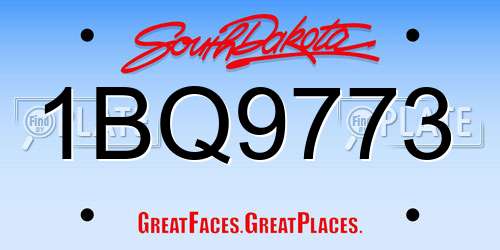 1BQ9773 South Dakota License Plate