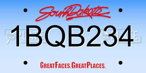 1BQB234 South Dakota License Plate