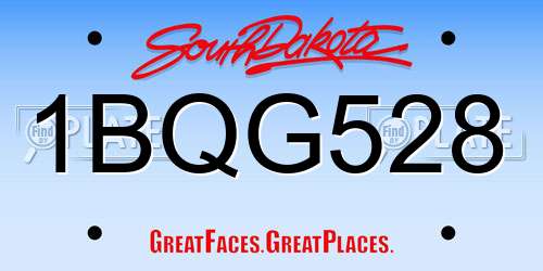 1BQG528 South Dakota License Plate