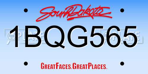 1BQG565 South Dakota License Plate