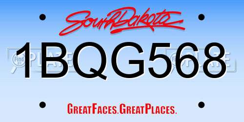 1BQG568 South Dakota License Plate