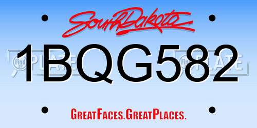 1BQG582 South Dakota License Plate