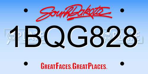 1BQG828 South Dakota License Plate