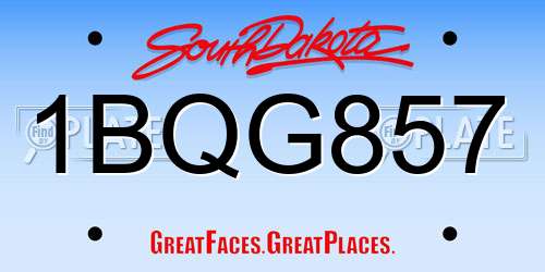 1BQG857 South Dakota License Plate