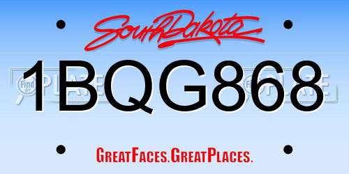 1BQG868 South Dakota License Plate