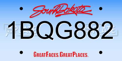1BQG882 South Dakota License Plate