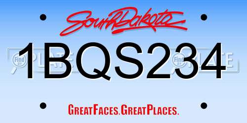 1BQS234 South Dakota License Plate