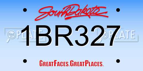 1BR327 South Dakota License Plate