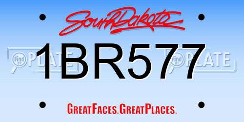 1BR577 South Dakota License Plate
