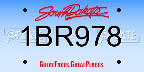 1BR978 South Dakota License Plate