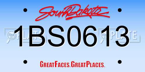 1BS0613 South Dakota License Plate