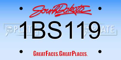 1BS119 South Dakota License Plate