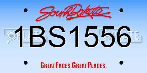 1BS1556 South Dakota License Plate